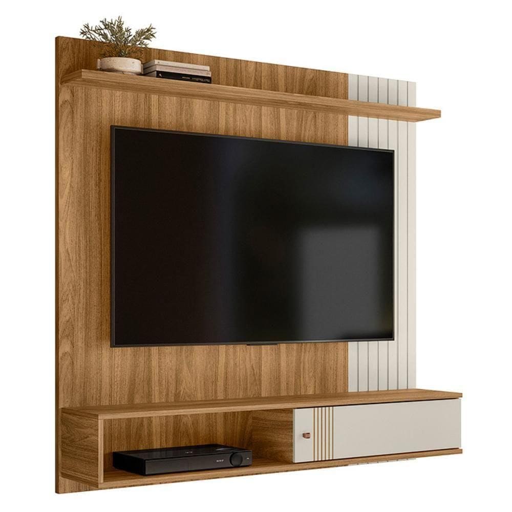 Painel Suspenso Milão Frisado Nature-off White Para Até 55? - Peternella Móveis Nature-off White