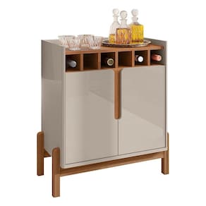 Aparador Barzinho Lizz Com Adega 2 Portas Off White-cedro - Casa D Off White-cedro