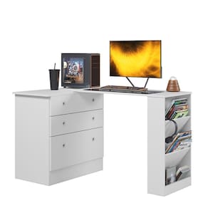 Cômoda Com Mesa Giratória Gamer Branco - Qmovi Branco