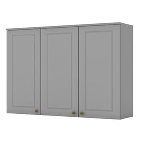 Armário Aéreo 3 Portas 120cm Americana Cinza - Móveis Henn Cinza