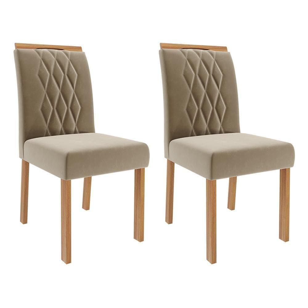 Conjunto 2 Cadeiras Juliana Wood Madeira-suede Joli - Cimol Móveis Madeira-suede Joli