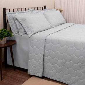 Kit Cobre Leito Buettner Liso King Sonata Cinza