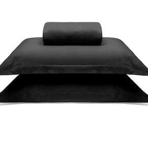 Jogo De Cama Buettner Casal Malha 100% Algodao Liso 3 Peças Image Preto