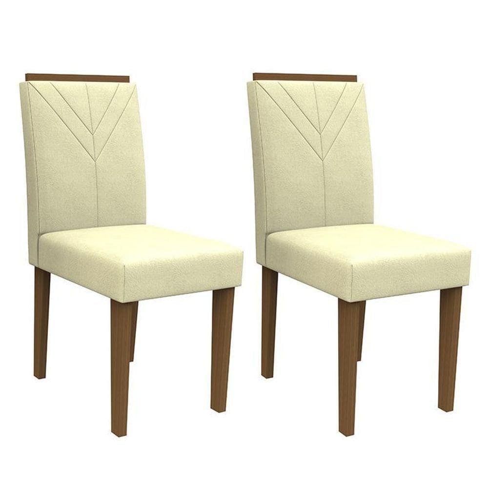 Conjunto 2 Cadeiras Amanda Imbuia-bege - Pr Móveis Bege