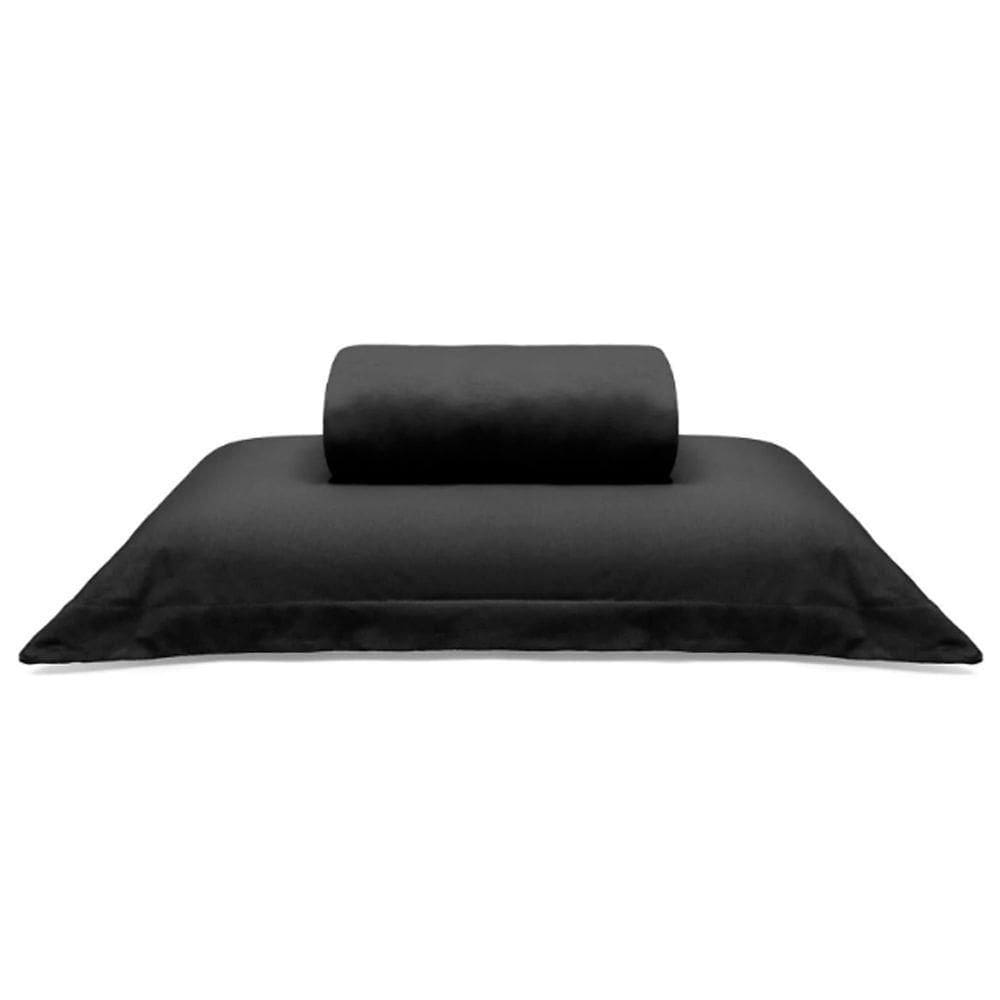 Jogo De Cama Buettner Solteiro King Malha Liso 2 Peças Image Preto