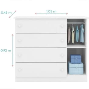 Cômoda Infantil Lívia 1 Porta E 4 Gavetas Branco - Phoenix Baby Branco