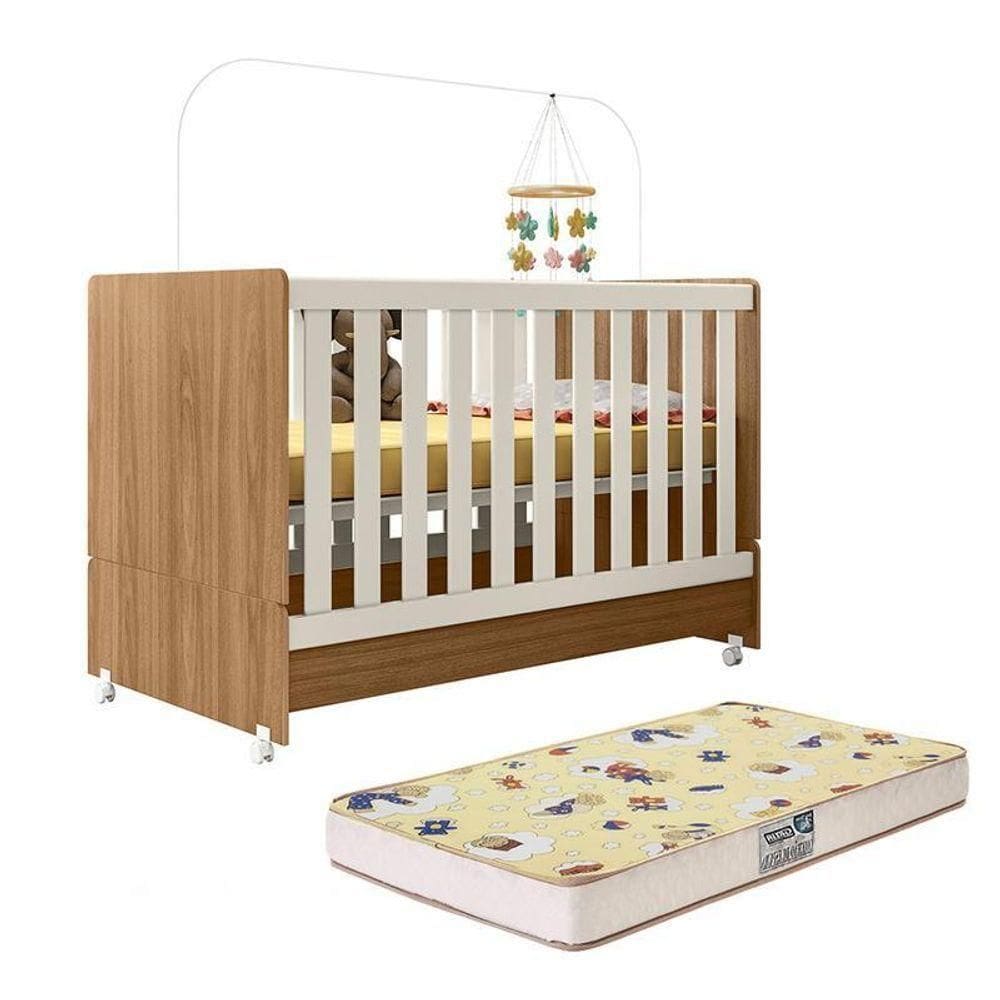 Berço Mini Cama Nature-off White Com Colchão Supreme - Peternella Móveis Nature-off White