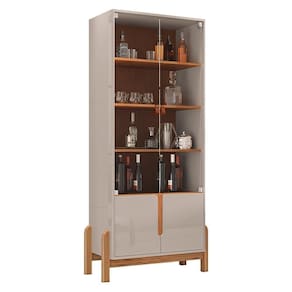 Cristaleira Lizz 4 Portas Off White-cedro - Casa D Off White-cedro