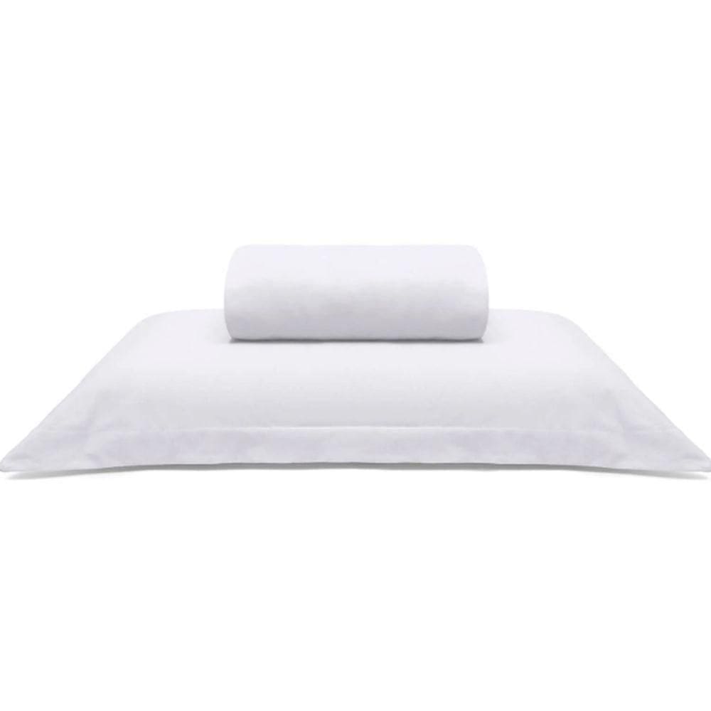 Jogo De Cama Buettner Solteiro King Malha Liso 2 Peças Image Branco
