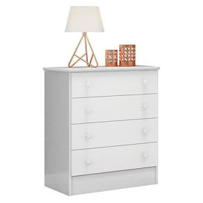 Cômoda Infantil 4 Gavetas Doce Sonho Branco - Qmovi Branco