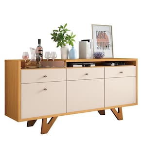 Buffet Aparador Sollare Com 2 Portas E 2 Gavetas Cinamomo-off White - Hb Móveis Cinamomo-off White