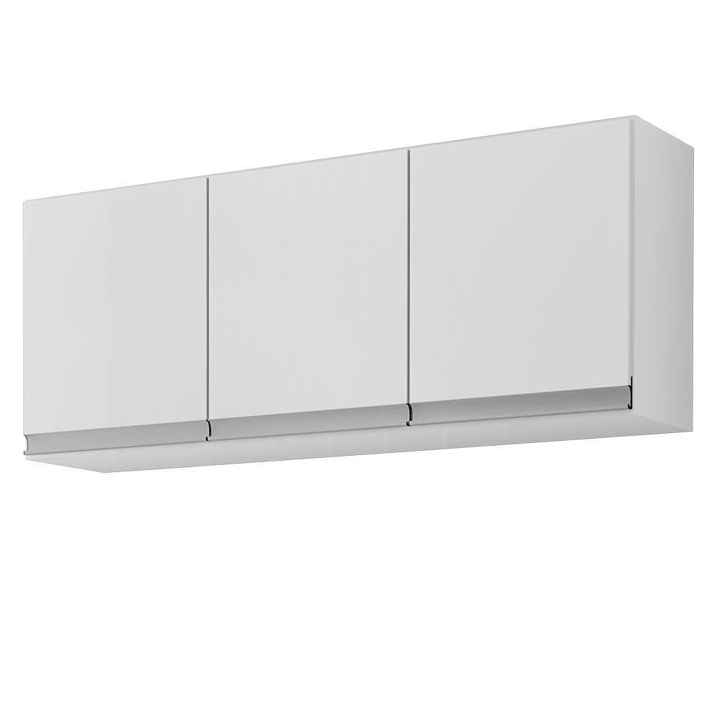 Armário Aéreo Andréia 120cm 3 Portas Branco - Ajl Móveis Branco