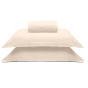 Jogo De Cama Buettner Queen Malha 100% Algodao Liso 3 Peças Image Perola