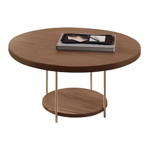 Mesa De Centro Sky Redonda Castanho Com Tampo Mdf - Hb Móveis Castanho