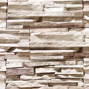 Papel De Parede Pedras E Tijolos Claros Areia Fina Adesivo