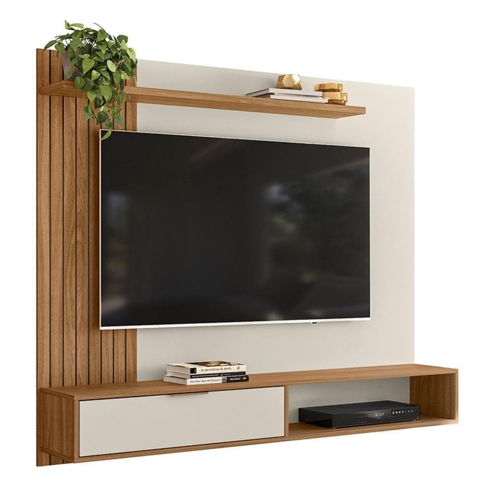 Painel Suspenso Berlim Nature-off White Para Até 65? - Peternella Móveis Nature-off White