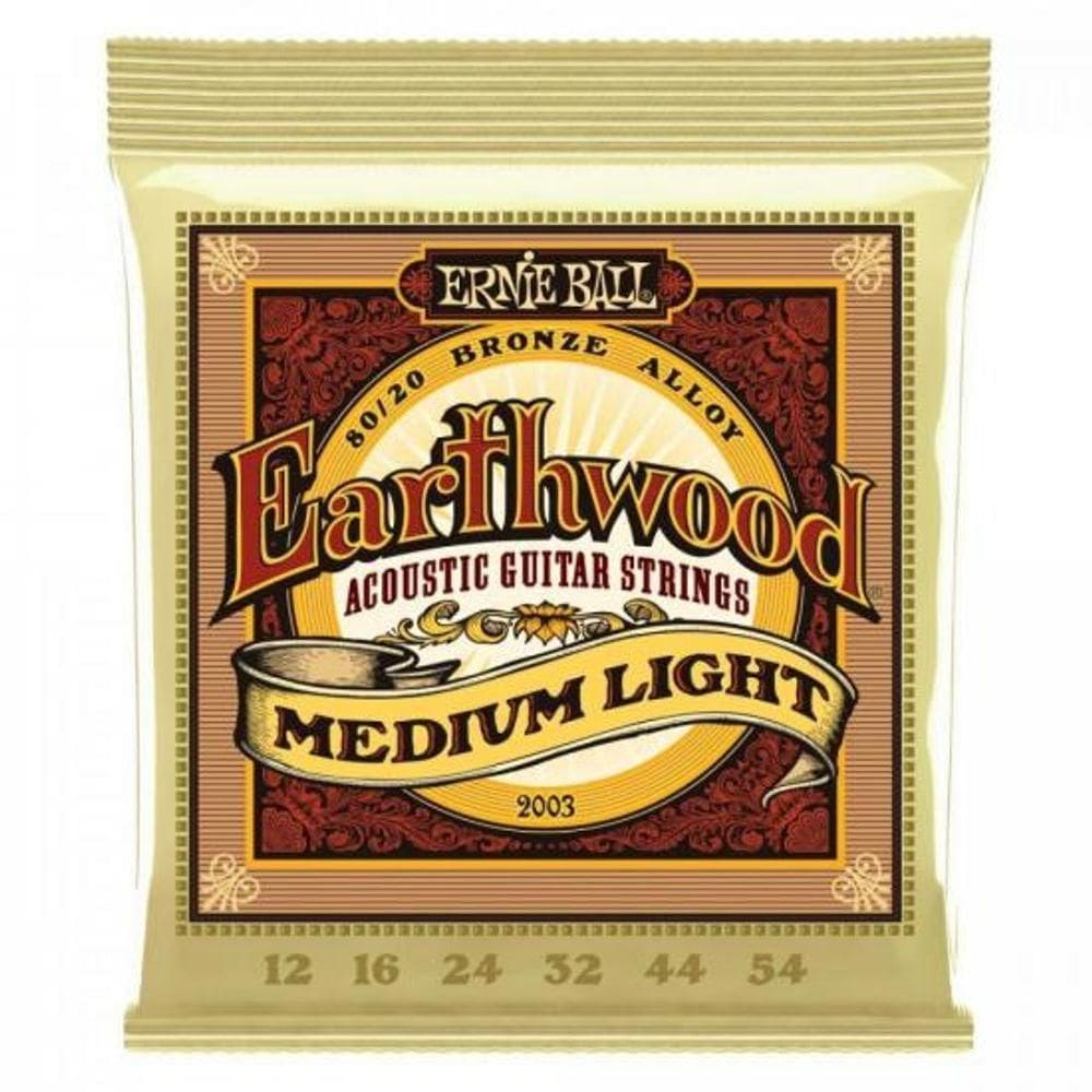 Encordoamento Para Violão Aço .012 Médio Leve Earthwood 2003 Ernie Ball [f002]
