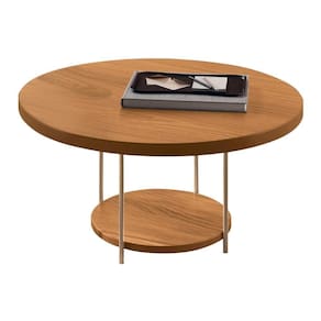 Mesa De Centro Sky Redonda Cinamomo Com Tampo Mdf - Hb Móveis Cinamomo
