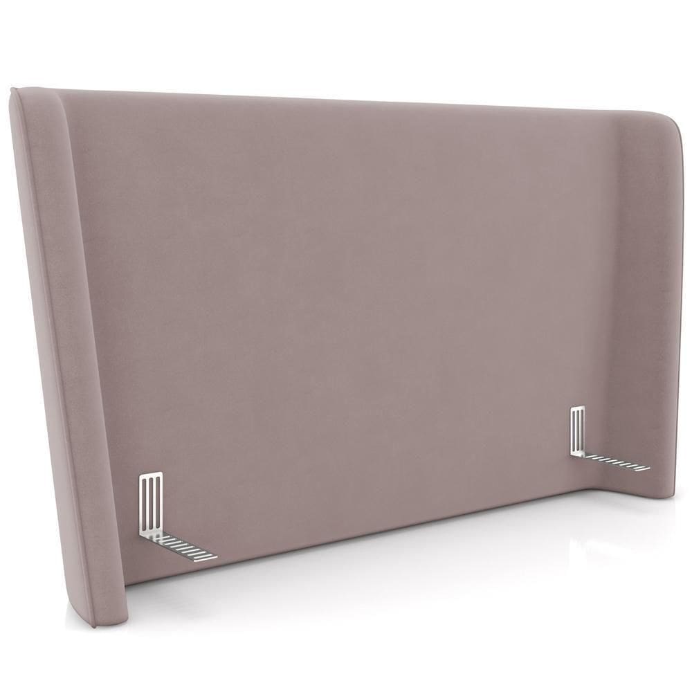 Cabeceira Cama Casal 140cm Nilo P05 Veludo Rosê - Lyam Decor
