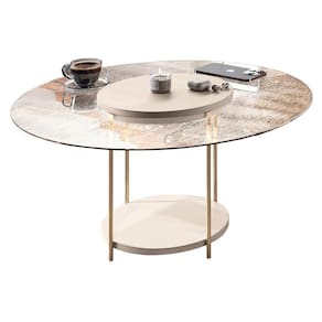 Mesa De Centro Sky Redonda Off White Com Tampo De Vidro - Hb Móveis Off White