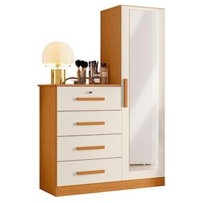 Cômoda Belize Plus Com 1 Porta E 4 Gavetas Cinamomo-off White - Móveis Albatroz Cinamomo-off White