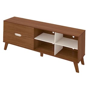 Rack Bancada 75 Pol Mdf 2 Gavetas Arly Off White Pinho Off White Pinho