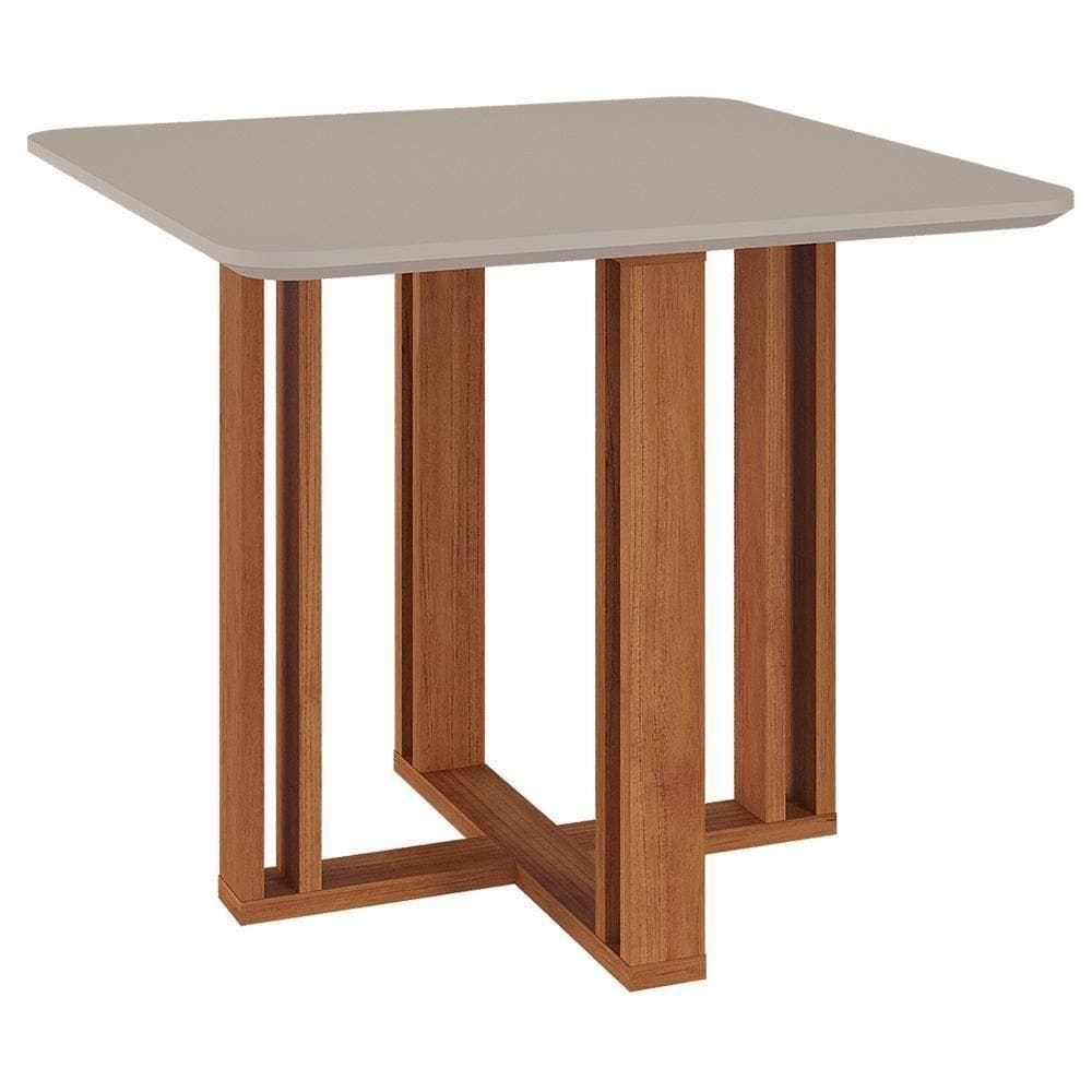 Mesa De Jantar Quadrada Flora 95x95 Cinamomo-off White Com Tampo Em Mdf - Cimol Móveis Cinamomo-off White