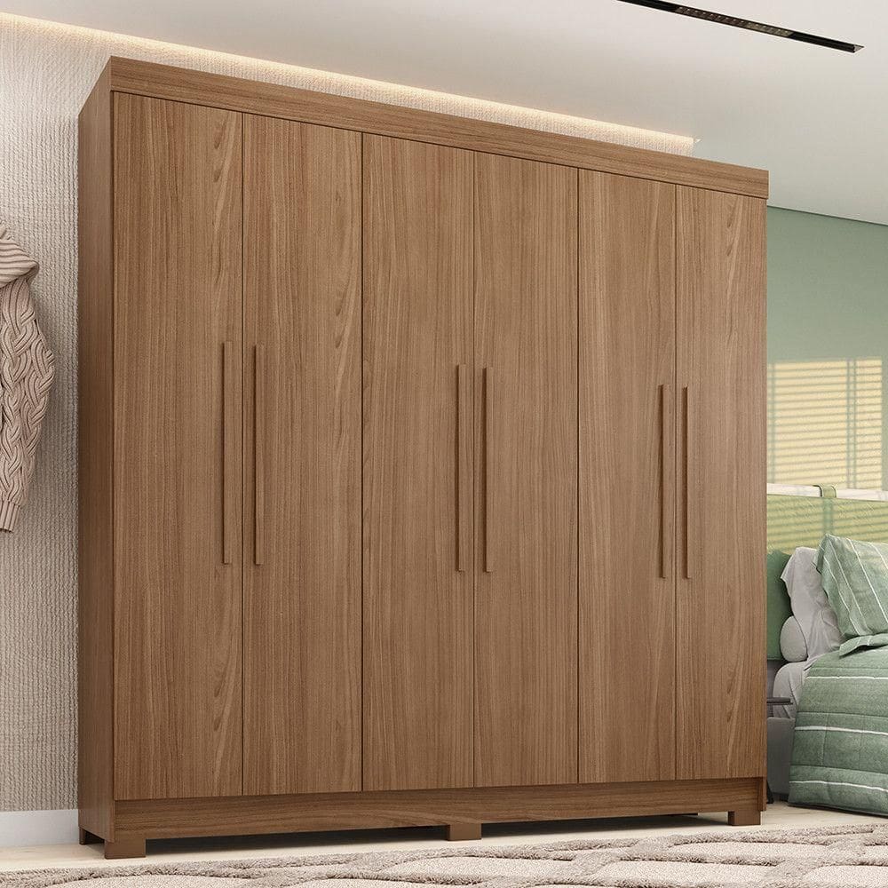 Guarda-roupa Casal 194,40cm 6 Pt 2 Gv Horácio Estilo Mm Jatoba