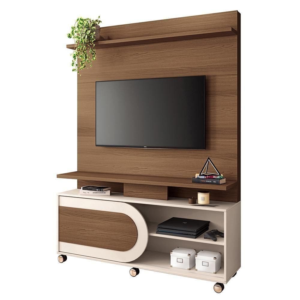 Estante Home Theater órbis Castanho-off White Para Até 55? - Hb Móveis Castanho-off White