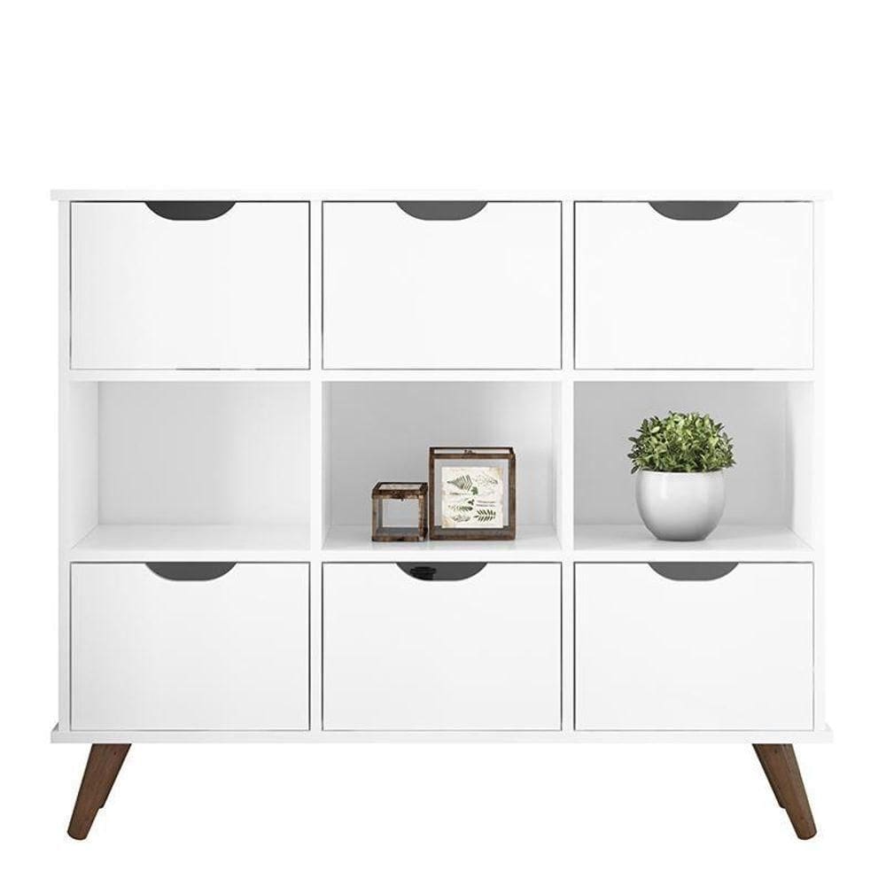 Nicho Organizador Retrô 1478 Com 6 Gavetas Branco - Qmovi Branco