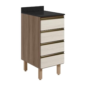 Balcao Com Tampo 4 Gavetas 40 Cm Mdf 16410 Carvalho Toq Bianco Toq Nicioli
