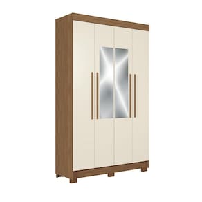 Guarda-roupa Casal 130cm 4 Pt 2 Gv C Esp Homero Estilo Mm Jatoba/areia