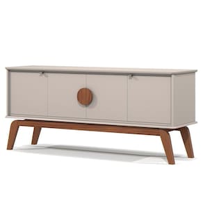 Balcao Buffet Paris 4 Portas 164 Cm Off White Nature Tebar