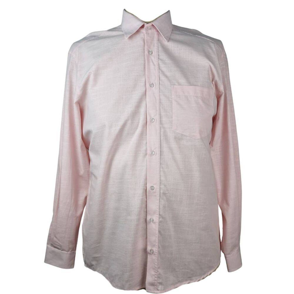 Camisa Social Masculina 5 Rosa ML ZUZA Plus Size Algodão 100%