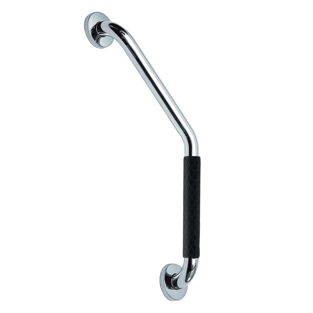 Barra de Apoio Alça Angular 25X25cm Borracha Antiderrapante Aço Inox Acessibilidade Criança Idoso