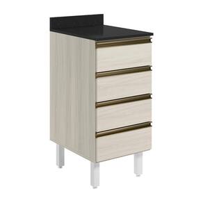 Balcao Com Tampo 4 Gavetas 40 Cm Mdf 16410 Bianco Toq Bianco Toq Nicioli