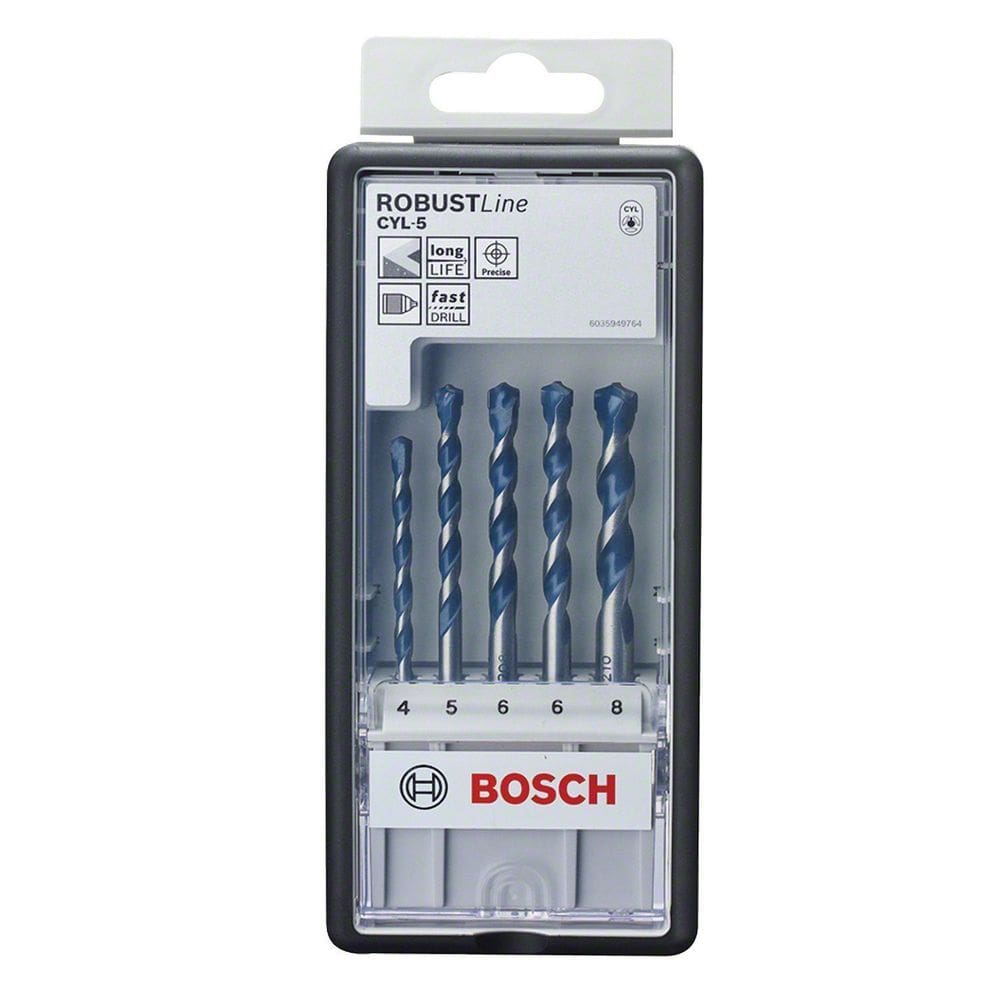 Jogo de Brocas p Concreto Bosch CYL-5 5 Pçs 4-8mm Power Grip