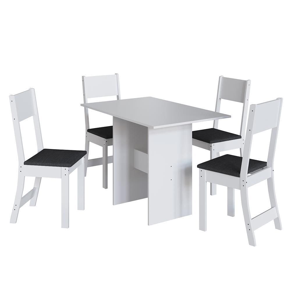 Mesa de Jantar Karla 108x68 com Tampo em MDP e 4 Cadeiras - Indekés