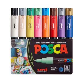 Marcadores de pintura Posca 16 Materiais de arte para tecidos de pintura rupestre