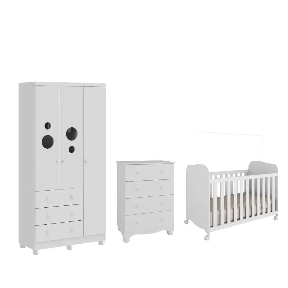 Quarto Completo Bebe Moveis Peroba Dorabelly boluli 3pt MDF