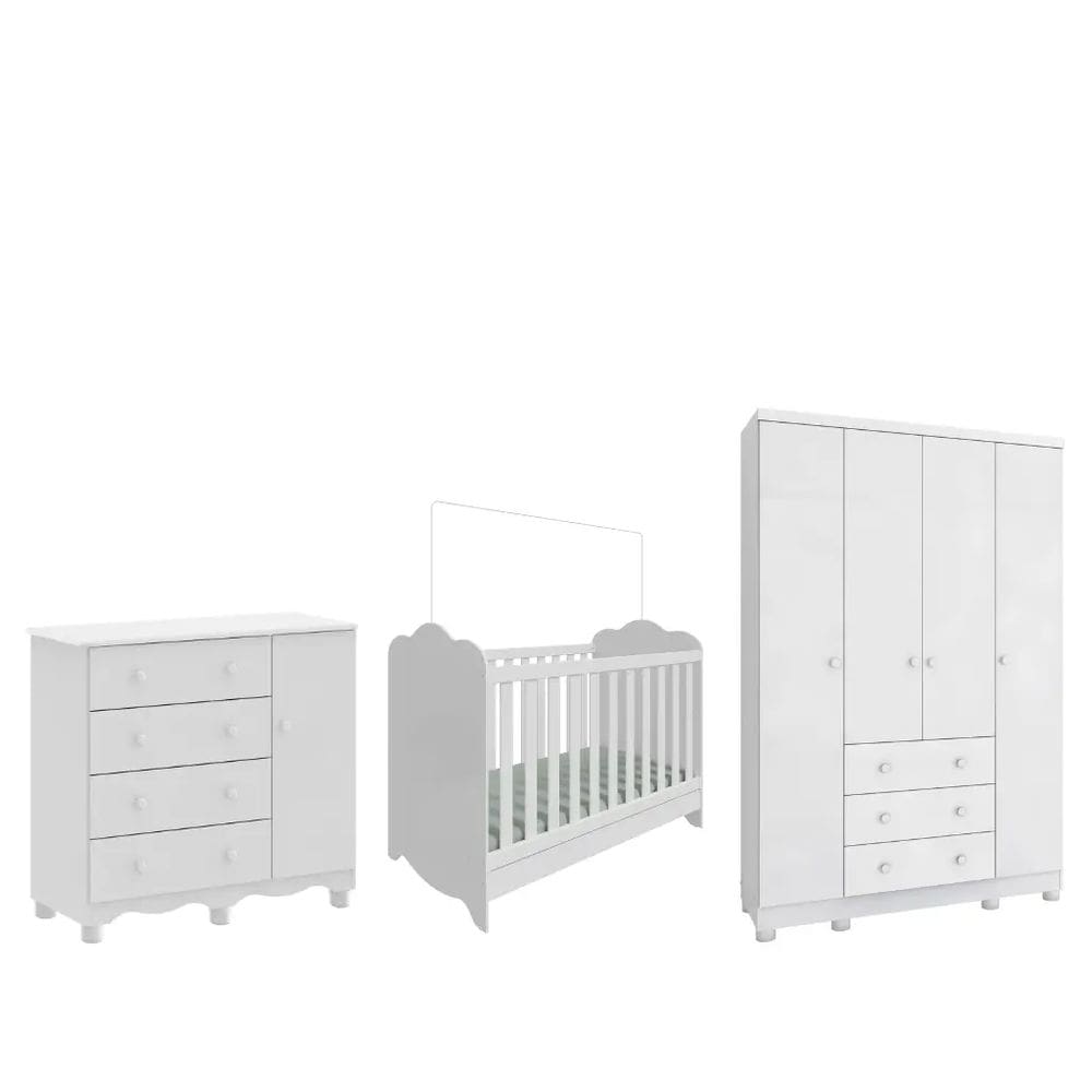 Quarto Completo Bebe Moveis Peroba Dorabelly Clara Jr MDF 4