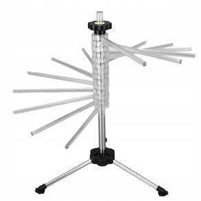 Escorredor De Massas Frescas Varal De Macarrao Em Inox Com 14 Hastes Dobravel Giratorio Ideal Para Pasta Fettuccine Espa