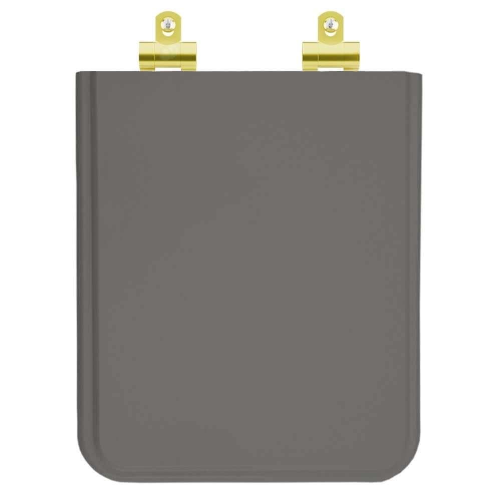 Assento Sanitário Poliester Soft Close Square Âmbar (Cinza Escuro) para vaso Incepa com Ferragem Dourada