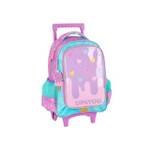 Mochila Rodinha Escolar 16 Sorvete Lilás Up4You