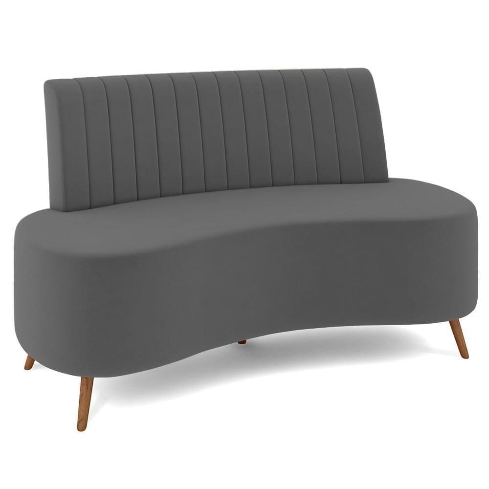 Sofá 2 Lugares Para Sala Living 160cm Pés Palito Tamar K04 Veludo Cinza Escuro - Mpozenato
