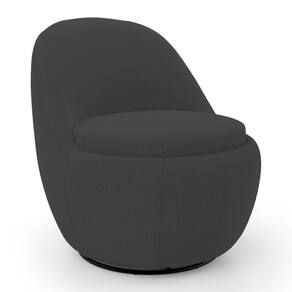 Poltrona Orgânica Living Memphis Base Giratória Bouclê Preto - Abmaza