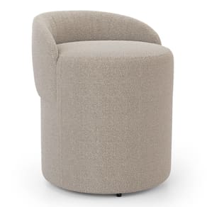 Puff Banqueta Living Gaia Orgânico com Encosto Baixo Bouclê Bege - Abmaza