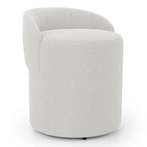Puff Banqueta Living Gaia Orgânico com Encosto Baixo Bouclê Off White - Abmaza