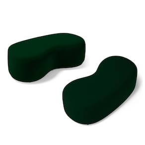 Kit 02 Puffs Decorativos Living Aisha Orgânico 02 Lugares Veludo Verde Escuro - Abmaza