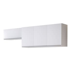 Conjunto de Armários Aéreo Cozinha Planejada Lux 120cm e 80cm 100% MDF Branco TX Fosco - Abmaza